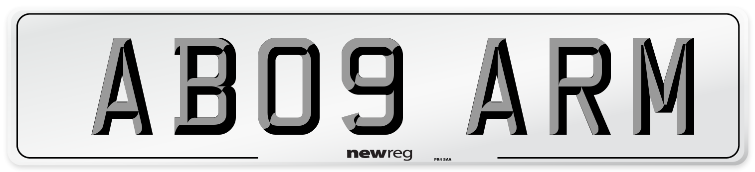 AB09 ARM Number Plate from New Reg